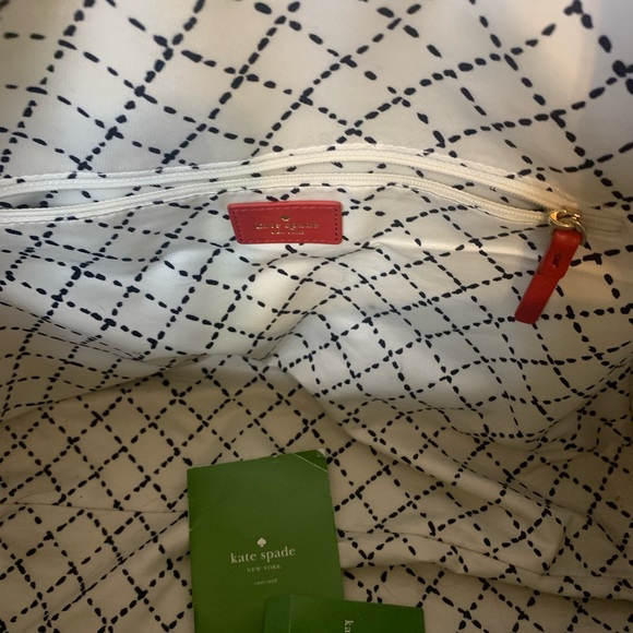 Kate Spade bright Red Satchel Travel Bag - Picture 5 of 8